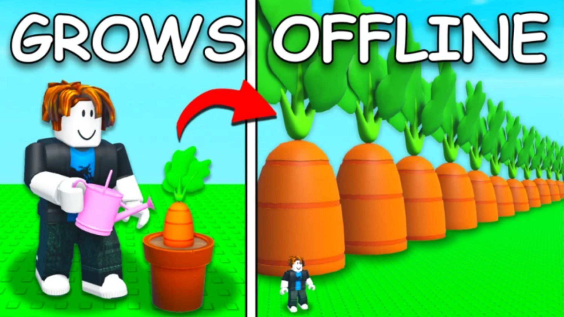 Crops grow even when players are offline (Image via Roblox)